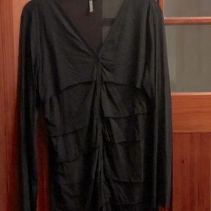 sheer black v-neck shirt